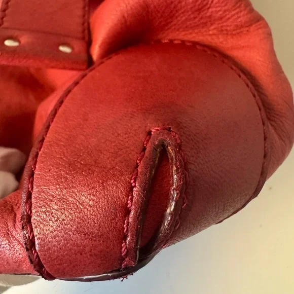 Chloe Patsy Leather Studded Logo Red Tote COA - Picture 14 of 16